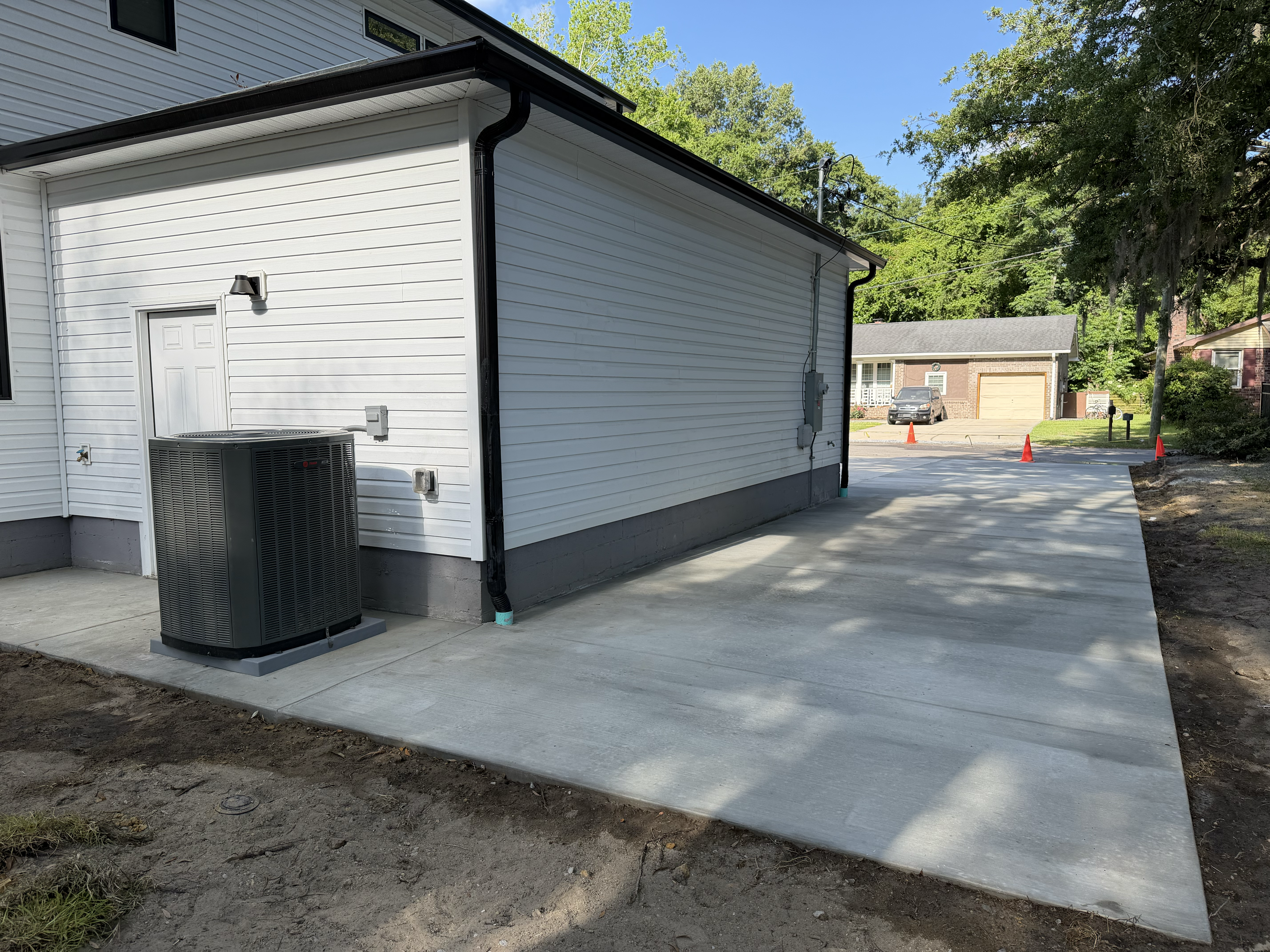 Concrete Driveway Addition Broom Finish